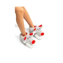 Twigy Betty EE0530 Kadın Hayvanlı Panduf Gri 36/41 Gri
