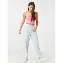 Koton Crop Büstiyer İnce Askılı Balen Görünümlü Pembe 2sal30052ıw 2SAL30052IW250 Gül