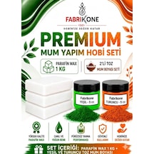 Premium Mum Yapım Hobi Seti - Parafin Wax 1 Kg - 2'li Toz Mum Boyası Seti - Yeşil, Turuncu Bkfabpw1kg2yt Karışık