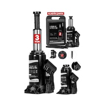 Pro Black Seri Çelik Şaseli Çift Dişli Özel Çantalı 3 Ton Hidroli