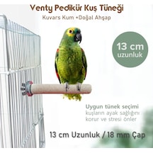 Vixpet Venty Pedikür Papağan Tünek 13 cm Uzunluk 18 mm Çap / 1 Adet - Kumlu Tünek- Zımpara Tünek