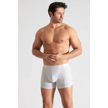 Hepsine Rakip 4 Lü Tutku İç Giyim Pamuklu Likralı Erkek Boxer 0114 Beyaz