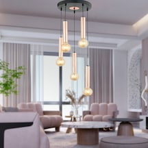 Elisa 5Li Sarkıt Bakır Sarkıt Modern Genç Odası Mutfak Salon Sarkıt Avize