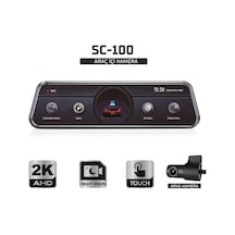 Sentinel Sc-100 2k Ahd Çift Kameralı Araç İçi Dikiz Aynası Kamera Wi-fi, G-sensor, Gece Görüş, Dokunmatik Ekran