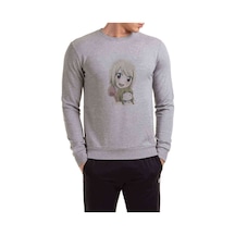 Anime Fairy Tail Glass Guild Emblem Baskılı Gri Erkek Sweatshirt (534645406)