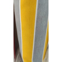 Ceylan Home Balkon Demir Perdesi Kuş Gözü Sarı Gri Çizgili Ölçü Seçenekli Gri