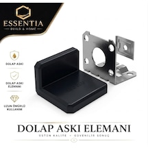Dolap Askı Elemanı L Tipi Siyah Güçlü Sabitleme Ve Kolay Montaj 20 Adet Çoklu Renk