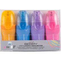 Serve Fosforlu Kalem Berry Set Mini Pastel 4 Lü Çok Renkli