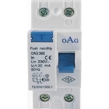 Oag 2x32a 30ma Monofaze Kaçak Akım Rölesi