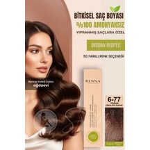 Renna Amonyaksız Bitkisel Yıpranmış Saçlar İçin Saç Boyası 6-77 Yoğun Çikolata Kahve 60ml