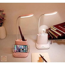 Technosmart Telefon Tutucu Şarj Edilebilir Led Masa Lambası Dokunmatik Usb Portlu Güç Kaynağı Beyaz Çok Renkli