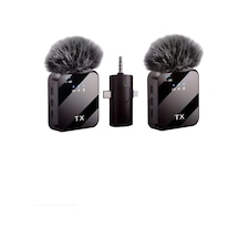 Kablosuz Tüylü Yaka Mikrofonu Apple iPhone Uyumlu  3.5mm Aux Apple iPhone Uyumlu  Type-c Pc Tablet Video Kayıt Vlog Usb-c
