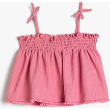 Koton Askılı Üst Gipe Detaylı Dokulu Pembe 3smg30014ak 3SMG30014AK274 Pembe