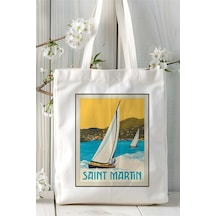 Art Hediye Saint Martin Baskılı Bez Çanta Omuz Çantası Kişiye Özel Desen Çok Renkli