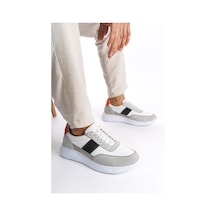 Mubiano Hakiki Deri Erkek Spor Ayakkabı & Sneaker Gri/beyaz -mbknt-grb Gri/beyaz