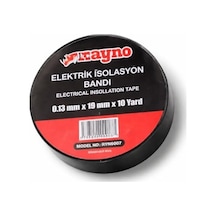 Rayno Elektrik İzolasyon Bandı 10 Lu Set 0.13 Mm X 19 Mm X 10 Yard Siyah Elektrik Bandı Profesyonel Yalıtım Bandı