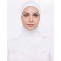 Alivascarf Ninja Bone Boyunluklu Likralı Sporcu Bonesi Kadın Pratik Tesettür Hijab Başörtü Beyaz