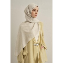 Armine Pamora Dama Çerçeve Şal 2 17 Ekru