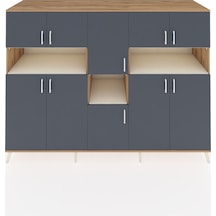 Kronos Dolap 14 Raflı 10 Kapaklı 220x59x163 Çam-antrasit/aytaşı Antrasıt/aytası - Atlas Çam