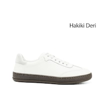 Gönderi(R) Gönderi R Beyaz Bağcıklı Hakiki Deri Sneaker Beyaz