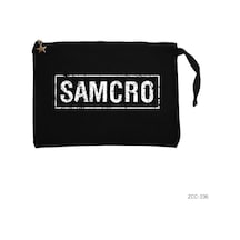Zepplin Giyim Samcro Siyah Clutch Astarlı Cüzdan / El Çantası