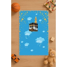 Mavi Kabe Temalı Unisex Çocuk Seccadesi Cs10n11