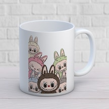 Labubu Baskılı Hediyelik Kupa Mod3 Beyaz
