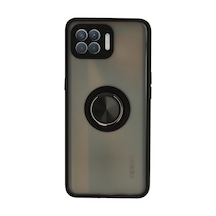 Uryport Oppo Reno 4 Lite Kılıf Montreal Yüzüklü Silikon Kapak - Siyah