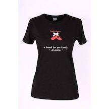 Trender Pretty Dancer O Yaka Siyah Kadın T-shirt 26ydt1000005