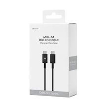 45w-5a Usb-c To Usb-c Hızlı Şarj Ve Data Kablosu 1m Siyah