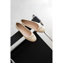 Wolk Shoes Lily Kadın Fiyonk Detay Deri Babet Sarı