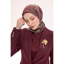Silk Home Dört Mevsim Antik Motif Viskon Velora Eşarp 6419 Kiremit Bordo