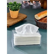 Vivart Üstü Desenli Clear Peçete Organizeri Z Peçetelik Şeffaf 22 X 12 Diğer