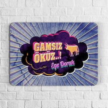 Bk Gift Kişiye Özel Retro Ahşap Duvar Levhası Gamsız Öküz Duvar Yazılı 1 Kakgun010040