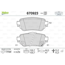Renault Koleos Arka Fren Balatasi 2016-2018 Valeo 670923
