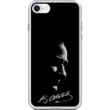 Apple Uyumlu iPhone 6s Plus Şeffaf Kılıf Atatürk 1 Tasarımlı
