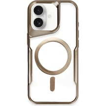 Newface - 658 - Apple iPhone Uyumlu 16 Kılıf Boyi Magsafe Silikon Kapak - Csmo-tex - - Kahverengi