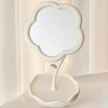 Willowhaven Lihangstar Çiçekli Aynalı Tuvalet Masası - Ayaklı Beyaz Makyaj Aynası, Işıksız Beyaz