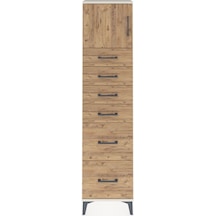 Arges Dolap Tek Raflı 6 Çekmeceli Tek Kapaklı 44x30x182 Aytaşı-çam Aytası
