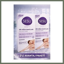 Bezos Sesu Soft Sir Ağda Bantları 32 Adet Vegan Formula Tüm Vücut Ve Yüz İçin Soğuk Ağda Bandı 2'li Paket Bezos1