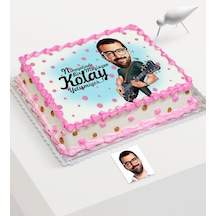 Kişiye Özel Bay Gitarist Karikatür Baskılı Yaş Pasta Için Yenileb