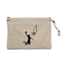 Basketball Smack Silhouette Krem Clutch Cüzdan / El Çantası Krem