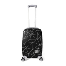 Coral High Renkli Desenli Pc Kabin Boy Valiz 50cm 16806 Siyah - Beyaz