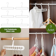Porsima Org-250 6 Adet Çok Fonksiyonlu Dolap Içi Düzenleyici Organizer Sihirli Askı Tişört Gömlek Elbise Askısı Beyaz