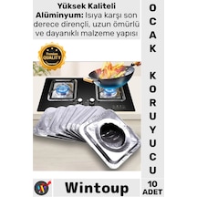 Folyo Isıya Dayanıklı Kare Gümüş Mutfak Temizleme Yağ Tutucu Levha 10 Adet Alüminyum Ocak Koruyucu