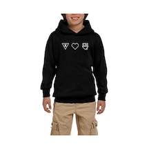 Zepplin Giyim The Neighbourhod Symbol Logo Siyah Çocuk Kapşonlu Sweatshirt