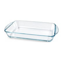 Paşabahçe Borcam Orta Boy Dikdörtgen Fırın Kabı 35,5 X 22,7 Cm Isıya Dayanıklı Cam Fırın Tepsisi Ve Servis Kabı-488 Şeffaf