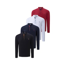 Dörtlü Set V4009 Dewberry Erkek Sweatshırt-siyah-beyaz-lacivert-bordo Siyah-beyaz-lacivert-bordo