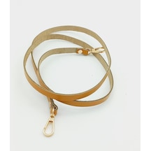 Angel Çanta Aksesuar Gerçek Deri Spagetti Model Hardal Light Gold Metal Çanta Sapı