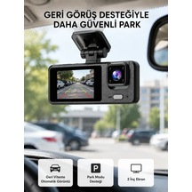 Full Hd 3'lü Araç Kamerası Geri Görüş Destekli Park Modlu 1080p Dvr 46254643